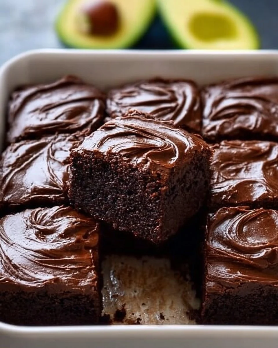 Delicious avocado black bean brownies ready to be served.