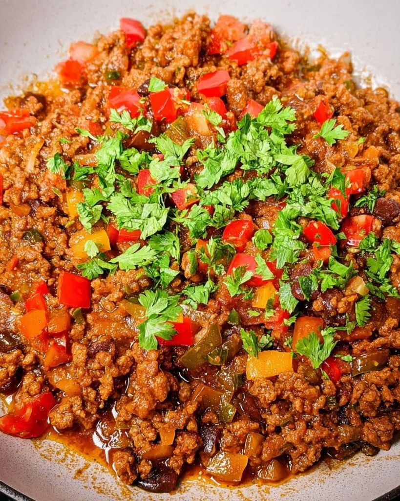 Delicious beefed up taco meat served with tortillas and toppings