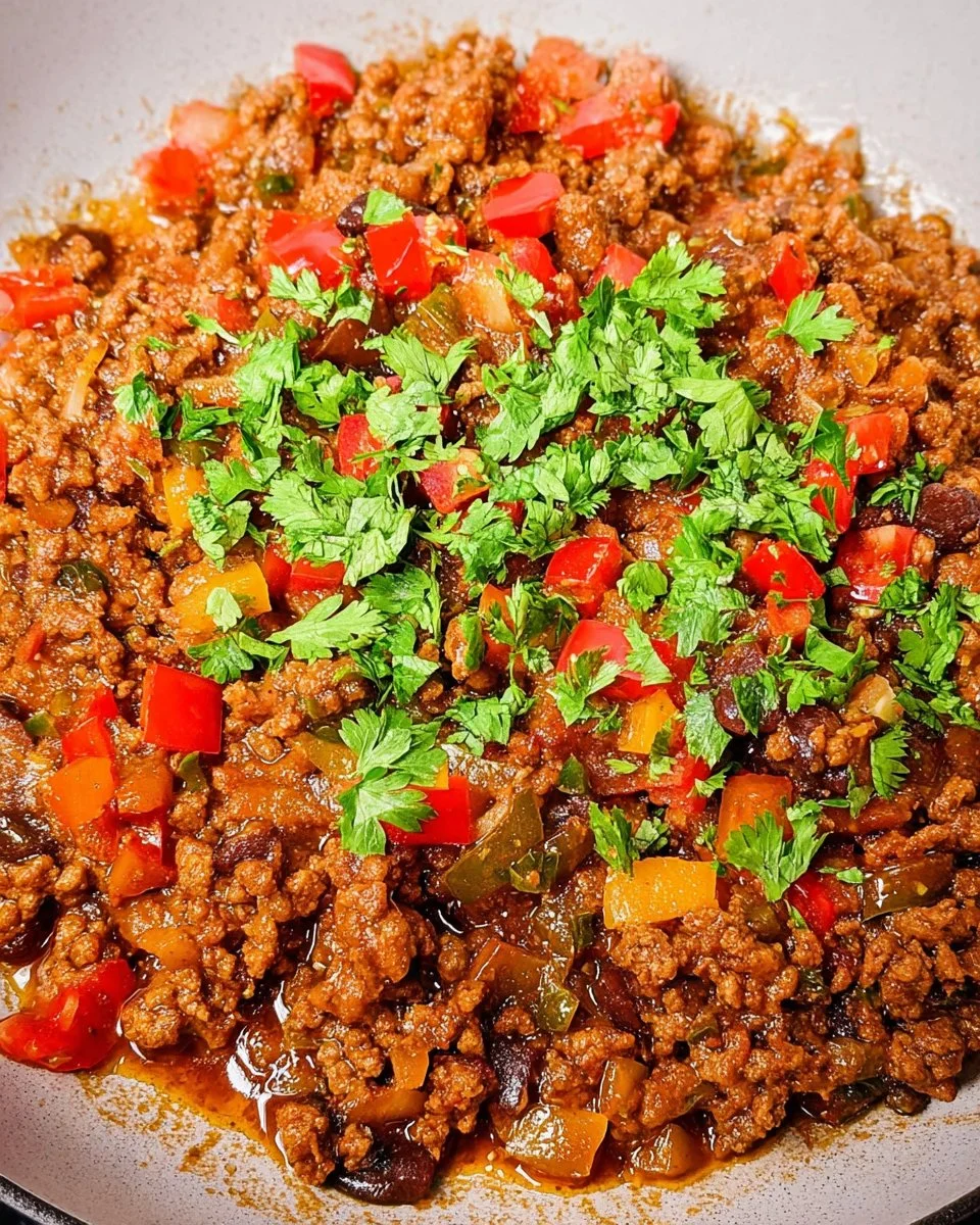 Delicious beefed up taco meat served with tortillas and toppings