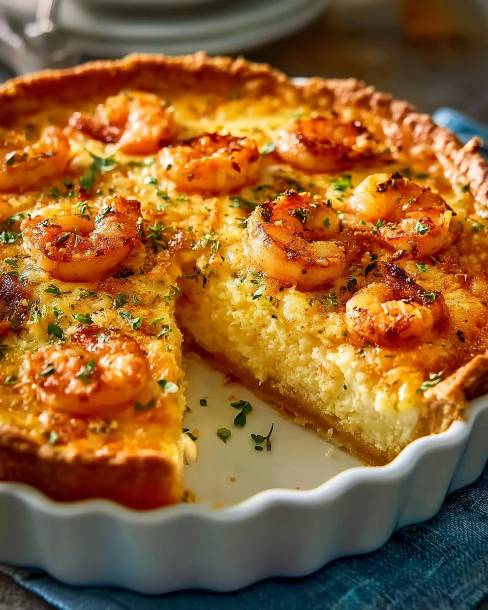 Delicious Florida shrimp pie, a savory seafood dish rich in flavor.