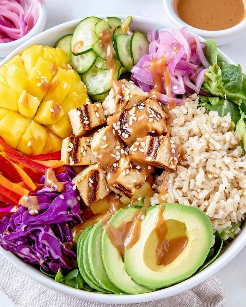 High-protein, gluten-free Buddha Bowl filled with fresh ingredients for families.