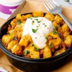 Delicious Cheesy Fiesta Potatoes with melted cheese and spices