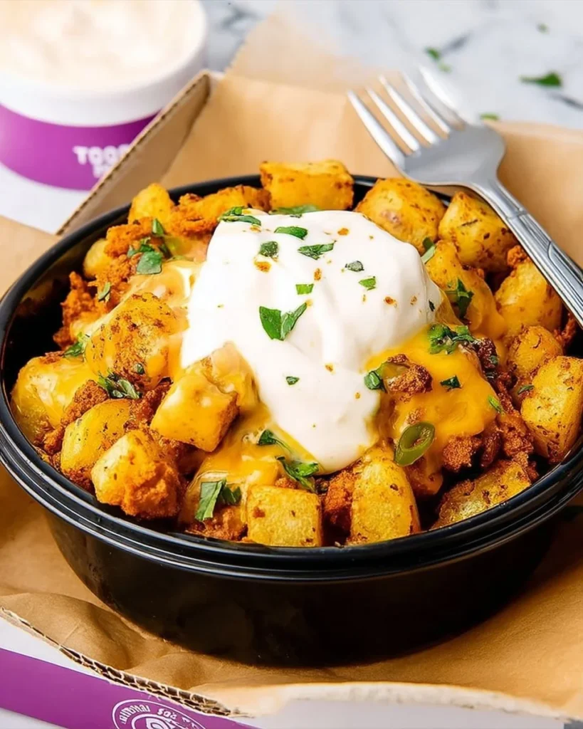 Delicious Cheesy Fiesta Potatoes with melted cheese and spices