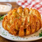 Homemade Bloomin Onion served with dipping sauce