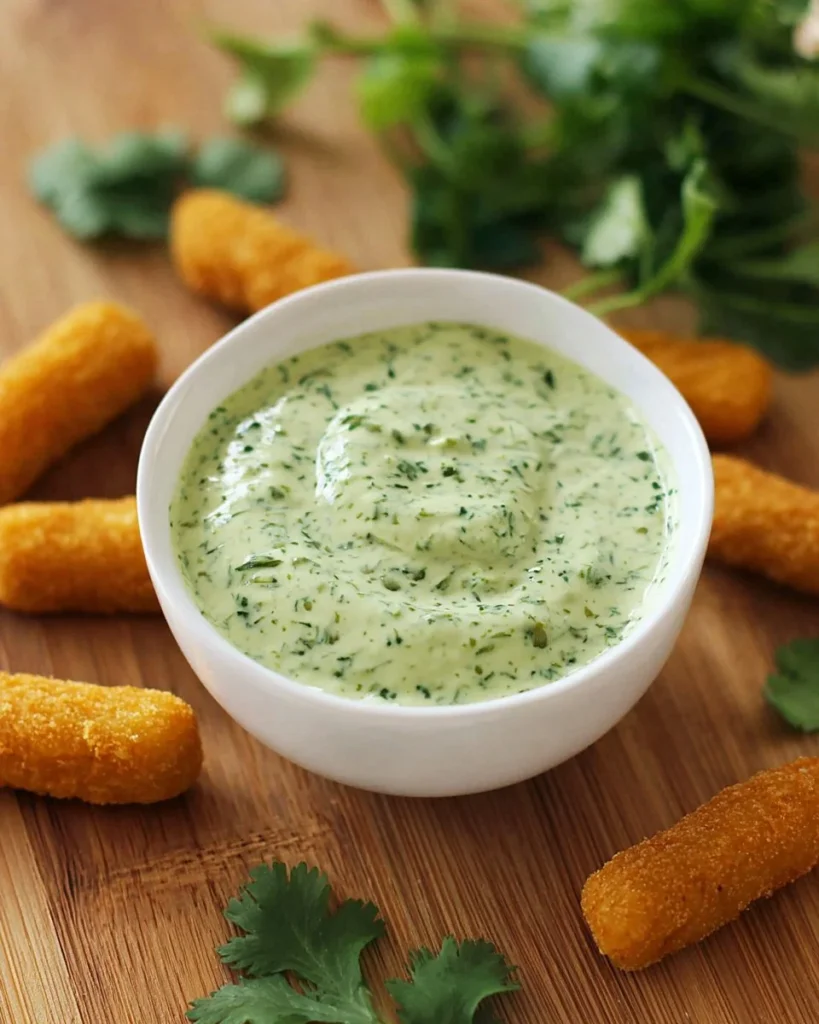 Creamy cilantro jalapeno sauce drizzled over fresh tacos