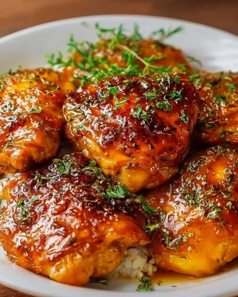 Crockpot Apricot Chicken with tender chicken and apricot glaze
