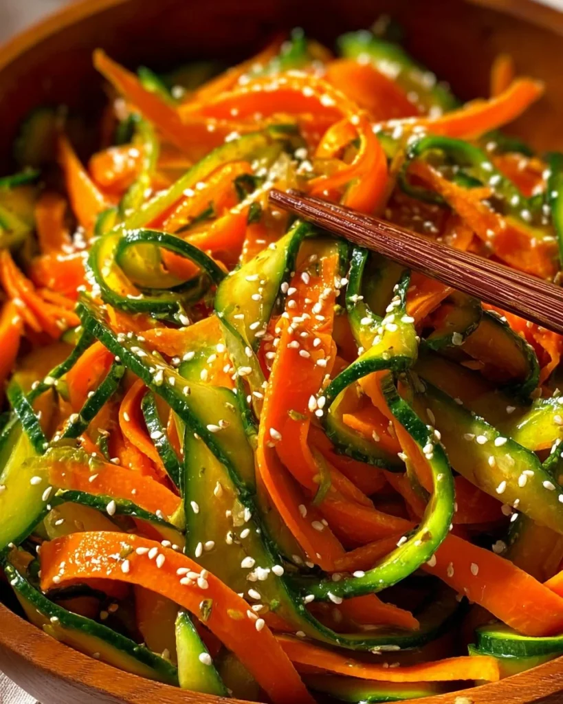 Cucumber Carrot Salad with fresh vegetables in a bowl