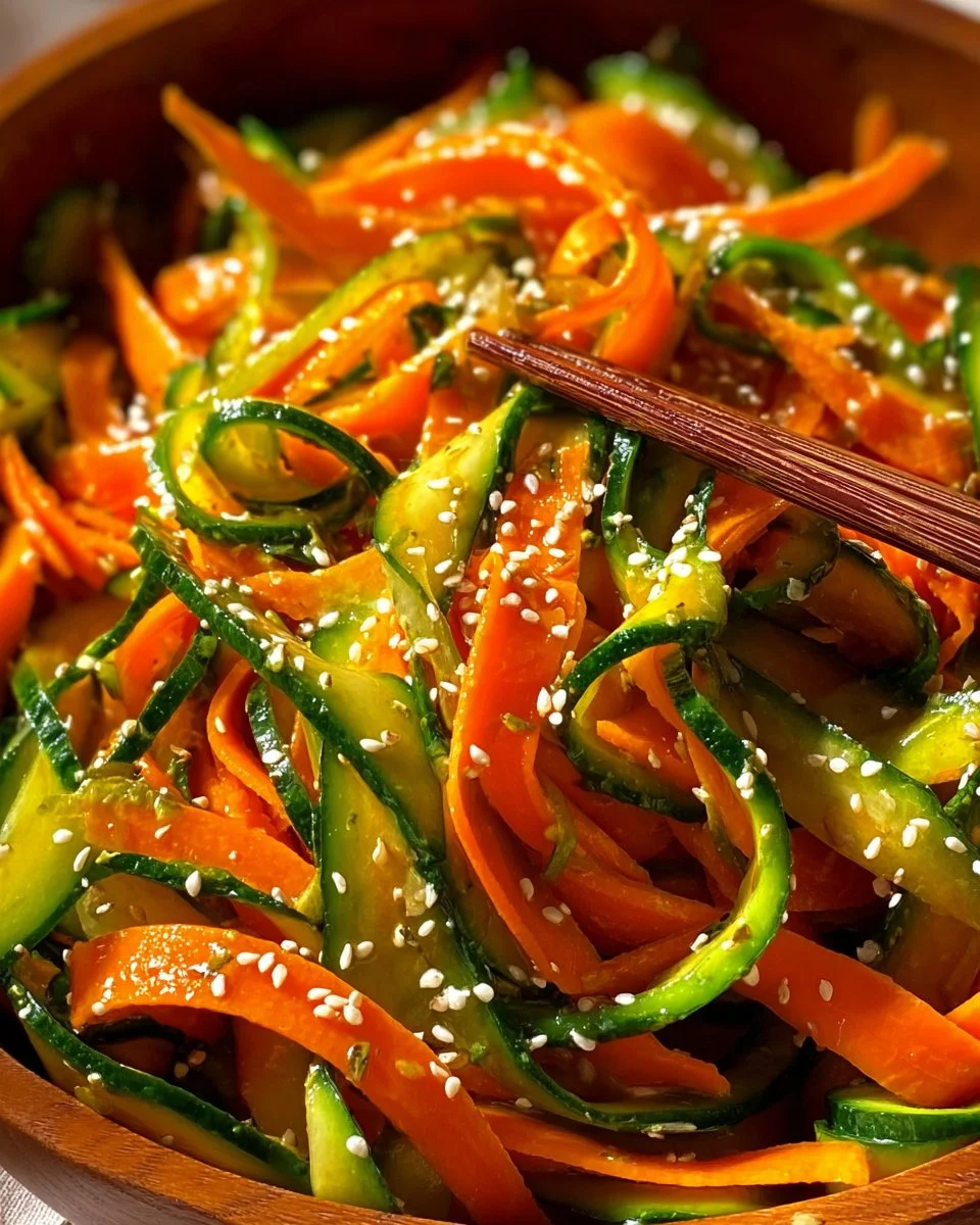 Cucumber Carrot Salad with fresh vegetables in a bowl