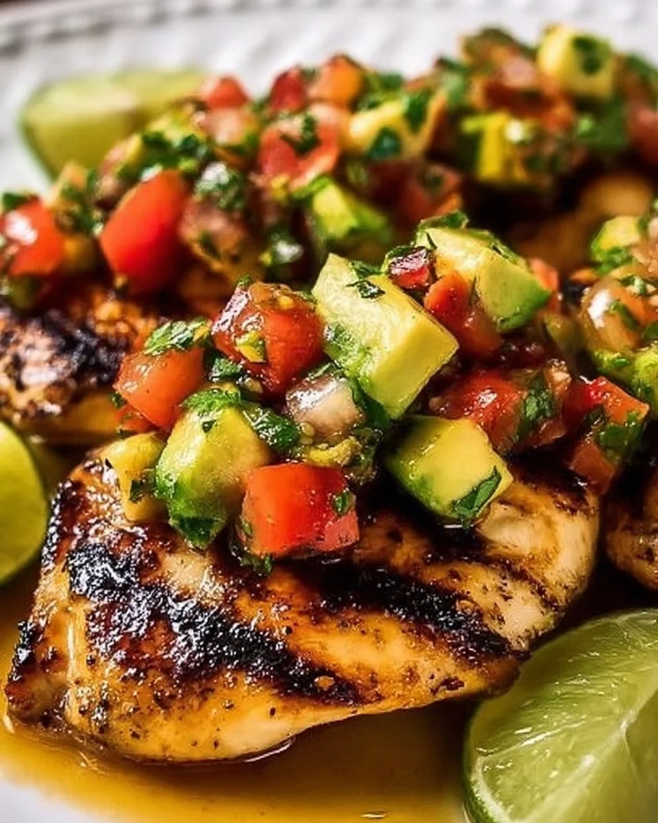 Delicious easy lime chicken dinner served on a plate with fresh herbs.