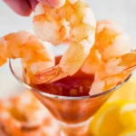 Delicious easy shrimp cocktail served with zesty sauce