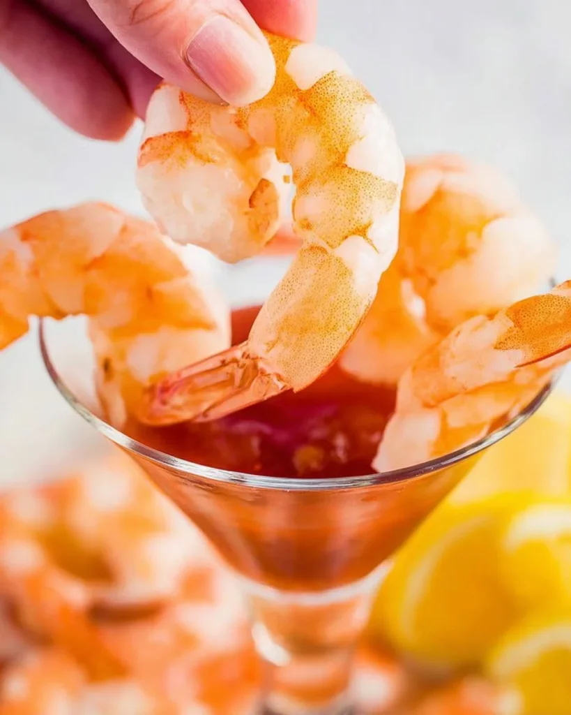 Delicious easy shrimp cocktail served with zesty sauce