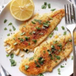 Delicious Sole Meunière dish with lemon and parsley