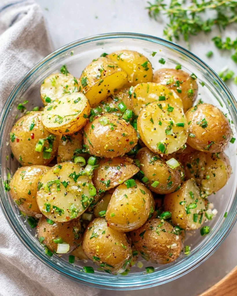 Roasted Garlic Red Potatoes with herbs and spices