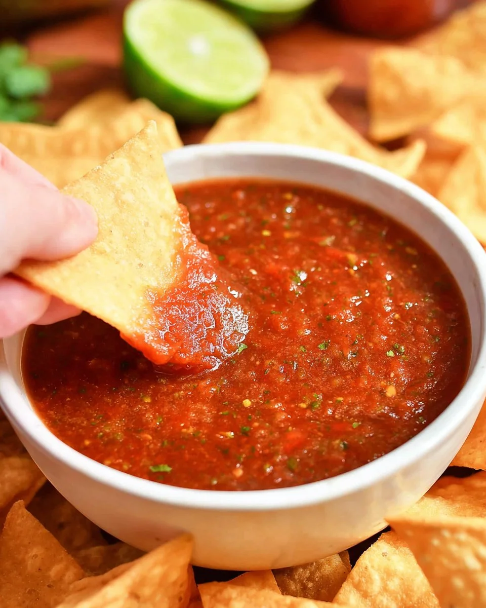 Fresh ingredients for a homemade salsa recipe including tomatoes and herbs.
