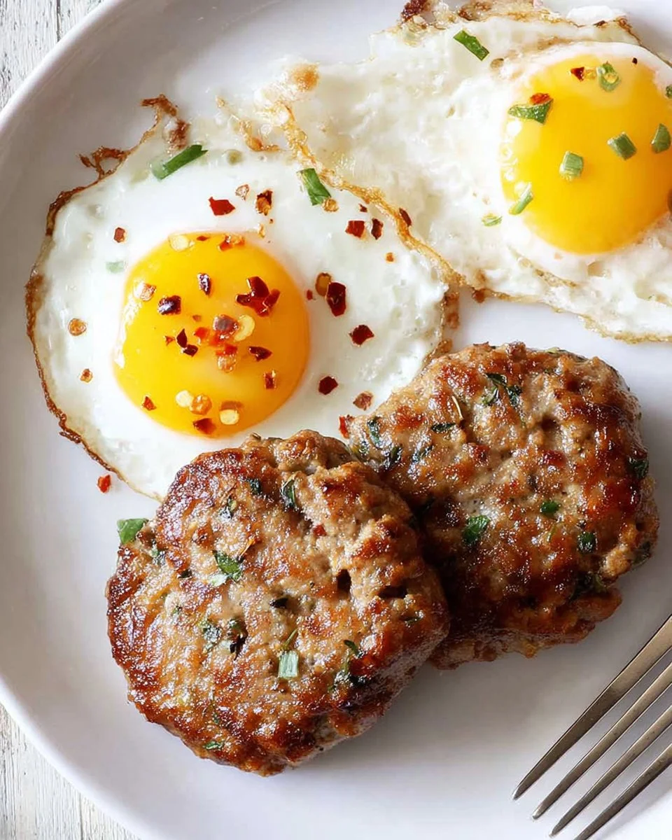 Homemade sausage patties sizzling in a skillet