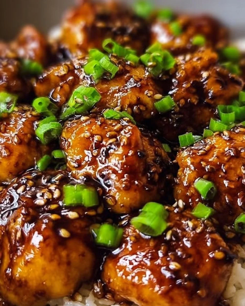 Delicious honey garlic chicken served with vegetables and rice