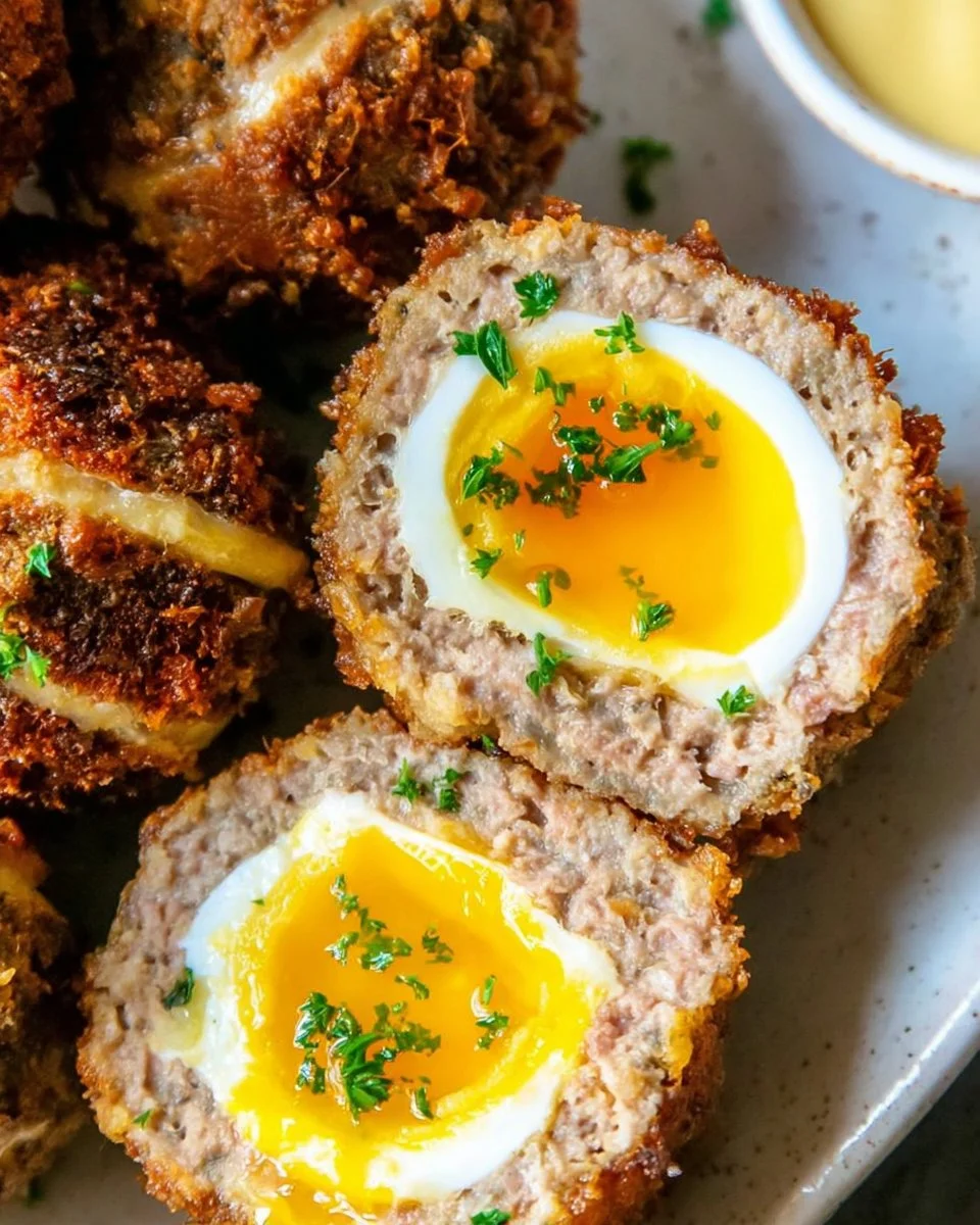 Delicious Keto Air Fried Scotch Eggs recipe for low-carb diets