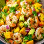 Mango Pineapple Shrimp Salad with fresh ingredients and vibrant colors