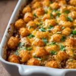 Delicious Mexican Tater Tot Casserole with flavorful toppings