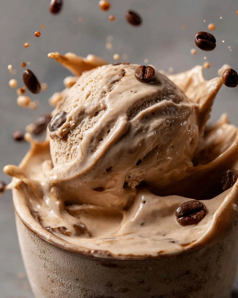 Delicious Ninja Creami Mocha Espresso Protein Ice Cream in a bowl.