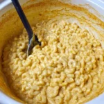 Creamy no-boil mac and cheese in a pot ready to serve.