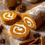 Delicious Pumpkin Roll with cream cheese filling and autumn spices