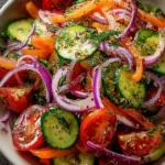 Quick veggie salad with fresh vegetables for a healthy meal