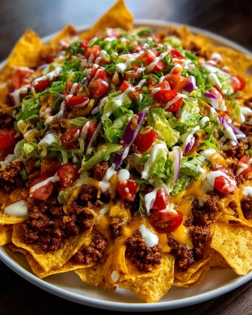 Savory Fritos Chili Cheese Salad topped with cheese, chili, and fresh veggies.