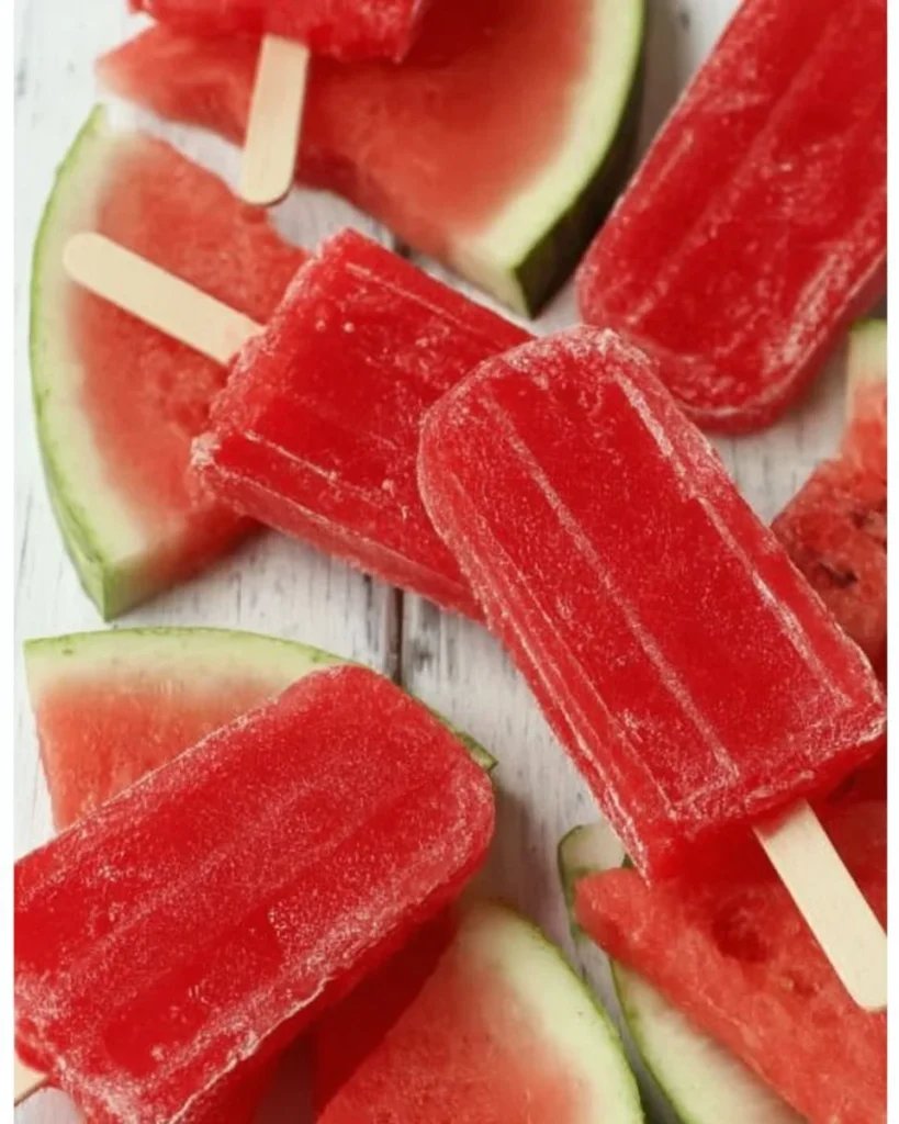 Delicious homemade Strawberry Watermelon Popsicles in vibrant colors