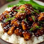 Grilled teriyaki chicken garnished with sesame seeds and green onions