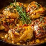 Delicious Tuscan Chicken dish with creamy sauce, tomatoes, and spinach