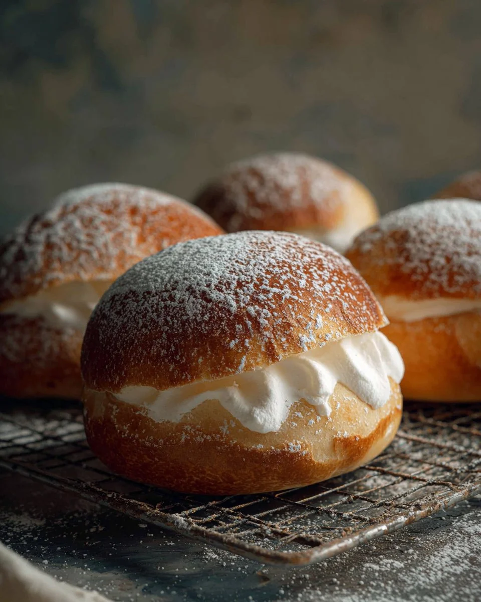 Authentic Roman Maritozzi pastry filled with cream
