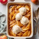 Delicious baked cinnamon apples topped with cinnamon and sugar