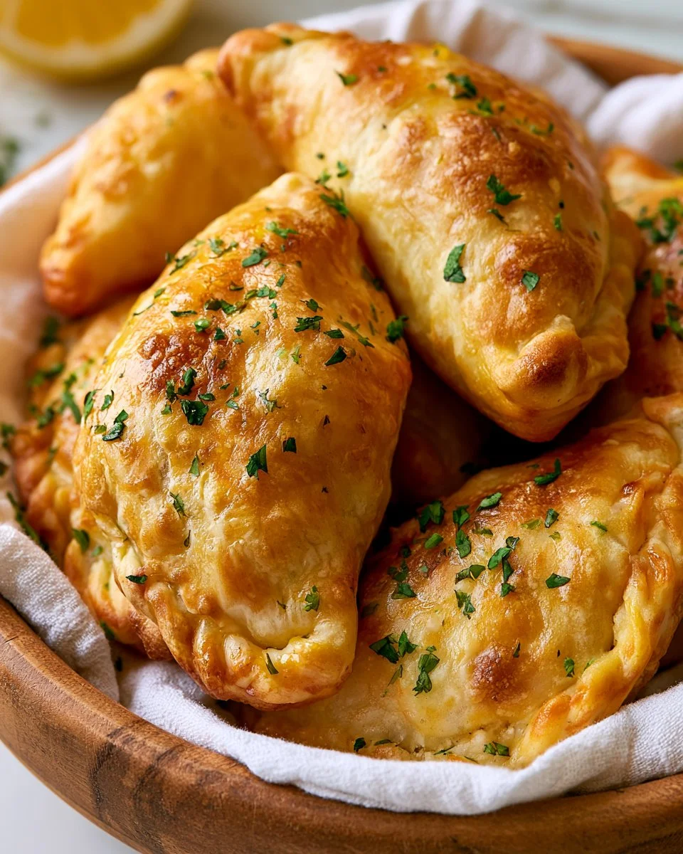 Golden brown beef empanadas filled with seasoned beef and spices