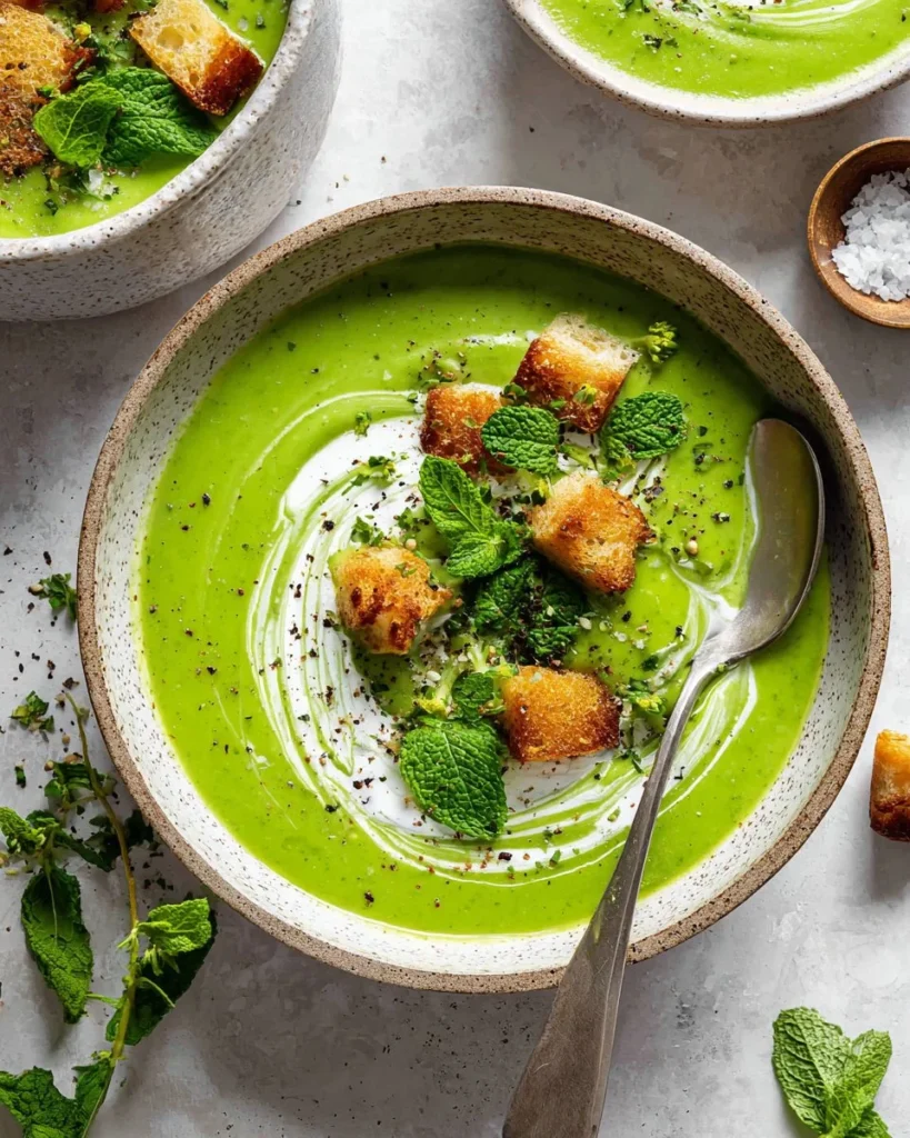 Bowl of broccoli soup made from leftover vegetables