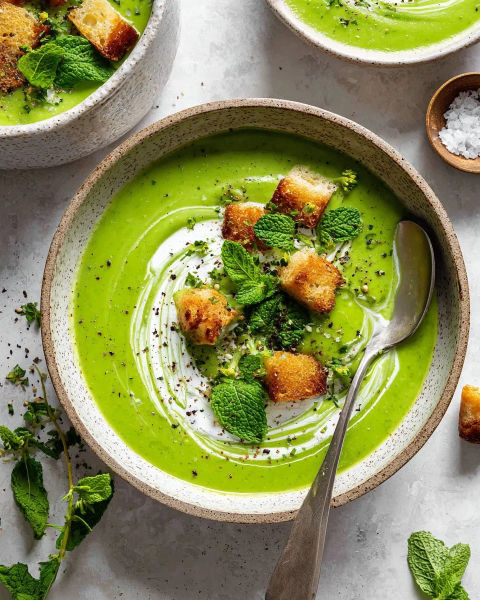 Bowl of broccoli soup made from leftover vegetables