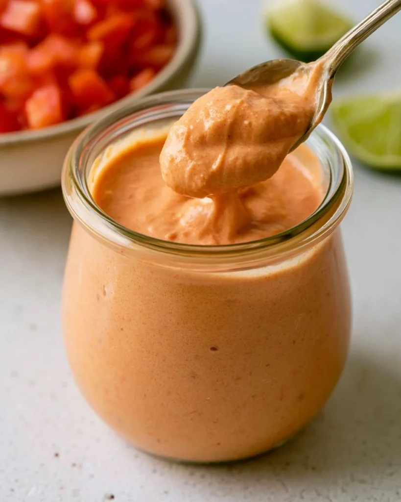 Creamy salsa dressing served in a bowl with fresh ingredients.