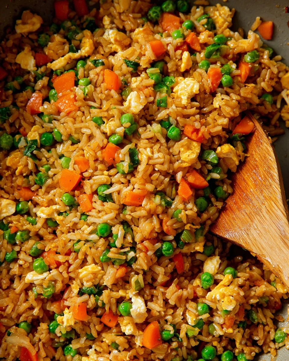 Delicious homemade fried rice served in a bowl.