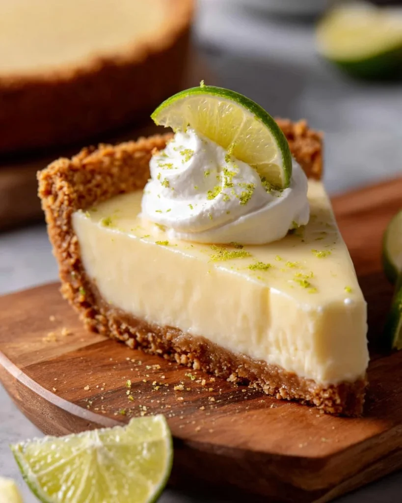 Delicious gluten-free key lime pie with a vibrant green filling and whipped topping