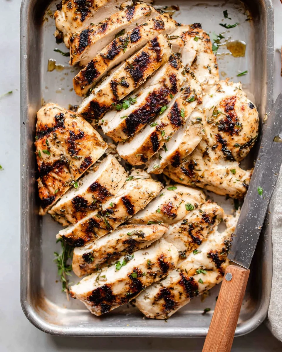Greek yogurt marinated chicken recipe with herbs and spices