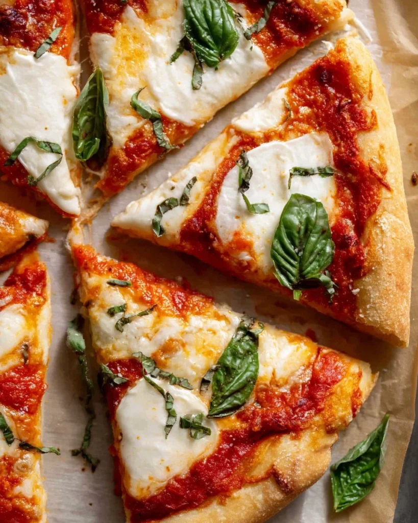 Homemade Greek yogurt pizza dough preparation with fresh ingredients.