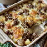 Delicious Hamburger Potato Casserole baked to perfection with layers of flavor.
