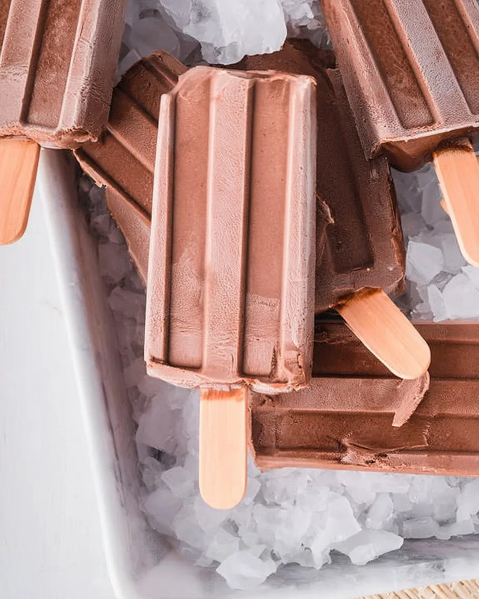 Delicious homemade fudgesicles made with rich chocolate and creamy texture.