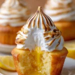 Lemon Meringue Cupcakes with fluffy meringue topping and lemon zest