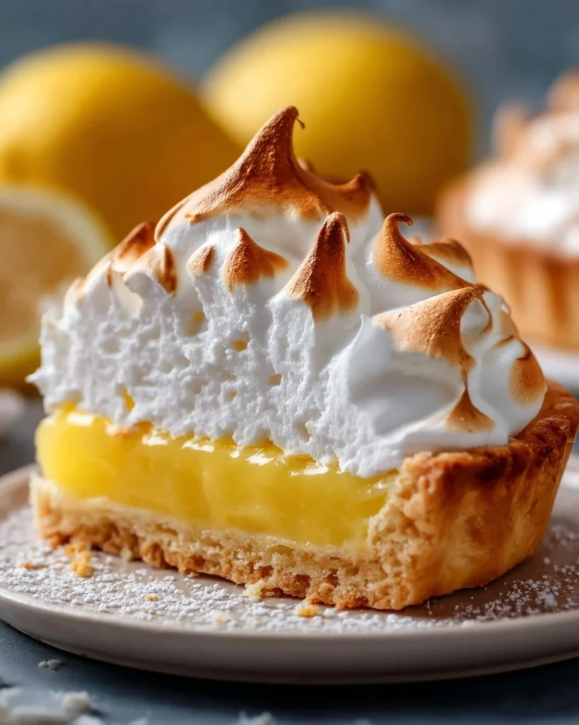 Delicious Lemon Meringue Tart with a golden meringue topping and zesty filling