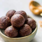 Peanut butter energy balls made with oats and honey for a healthy snack