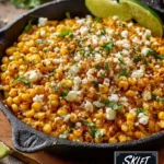 Skillet Mexican Street Corn (Elote) served in a bowl with toppings