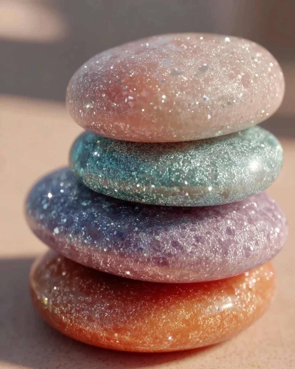 Sparkling anti-stress stones ideal for family relaxation and wellness.