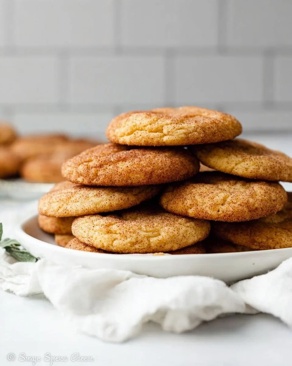 Freshly baked Apple Cider Snickerdoodles on a cooling rack