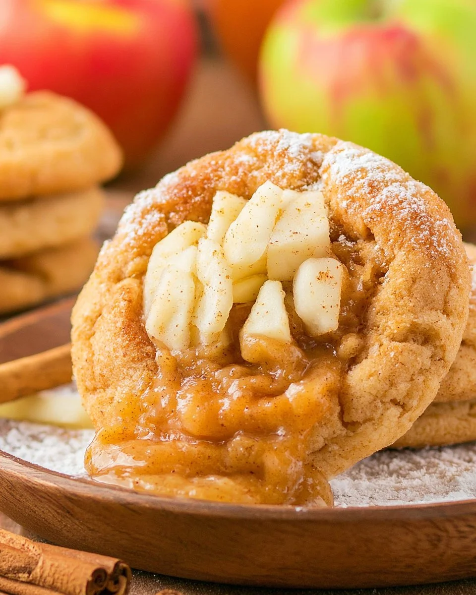 Delicious apple pie cookies on a decorative plate